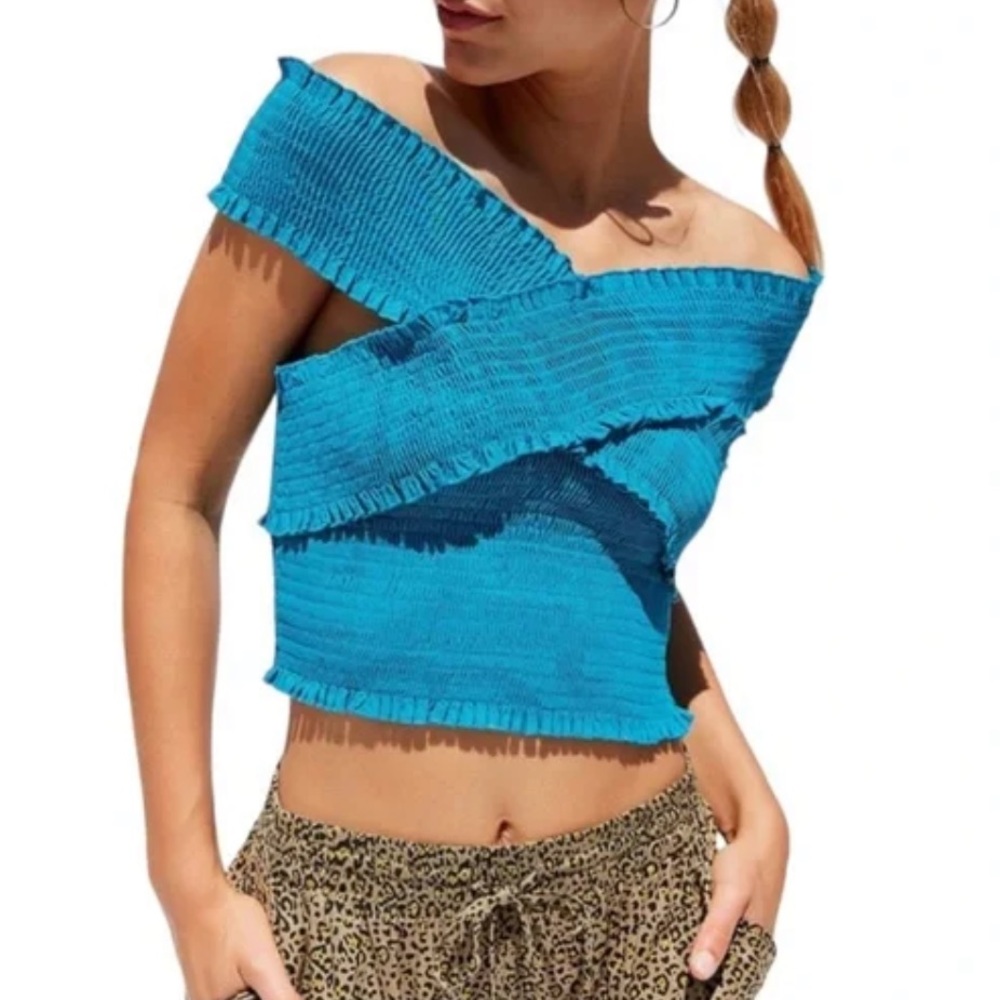Bandage Wrap Blue Top